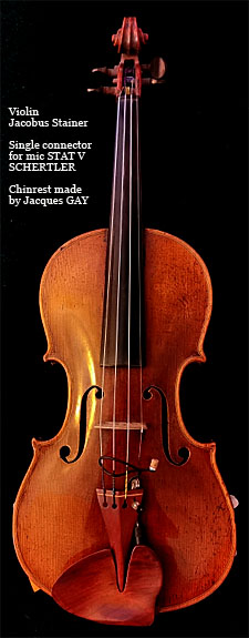 Single connector for mic STAT V Schertler on Violin Jacobus Stainer