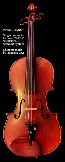 Single connector for mic Stat V with clip on violin Chanot